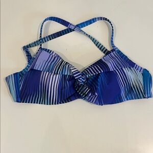Athleta Blue and Purple Striped Bikini Top